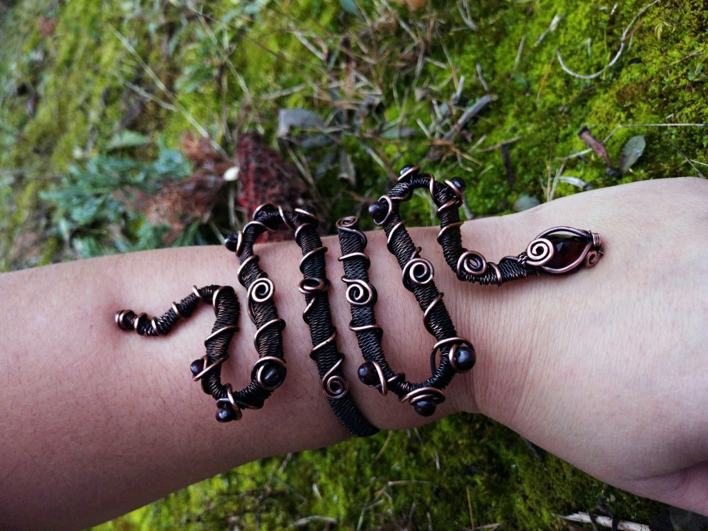 SNAKE CUFF BRACELETS - Made to order - Choose your stone image 3