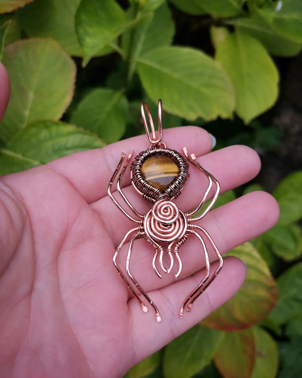 TIGER EYE SPIDER KINETIC PENDANT - Available image 2