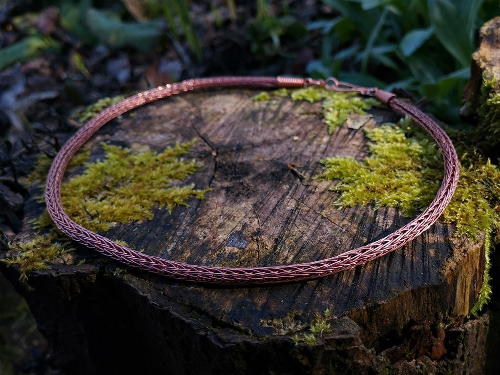 VIKING KNIT CHAIN (brass, copper, fine silver) - Made to order image 8