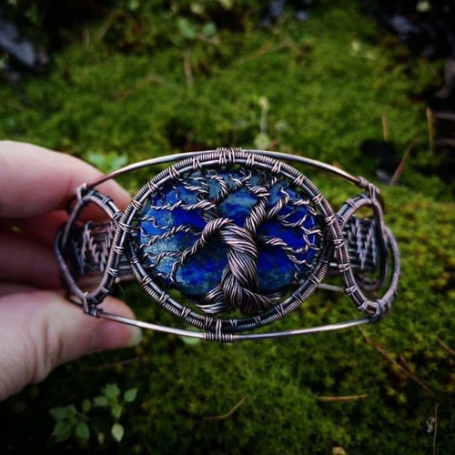 VARIOUS TREE OF LIFE CUFF BRACELETS - Made to order - Choose your stone image 1