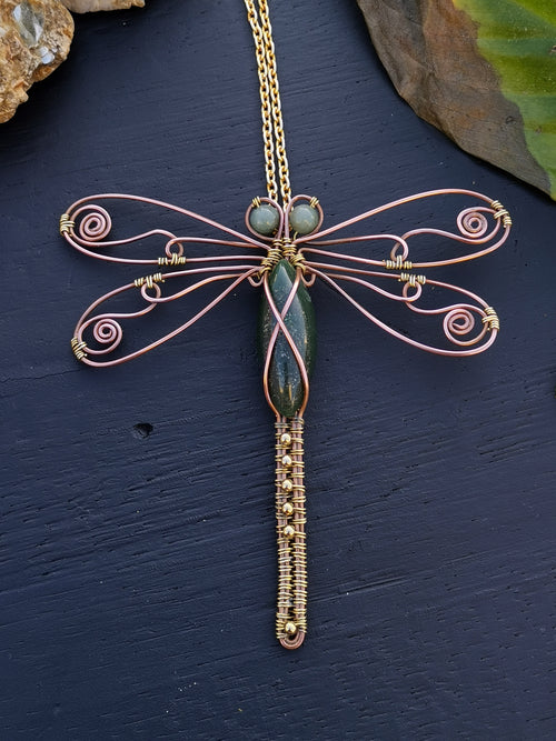 Aventurine Drangonfly Necklace