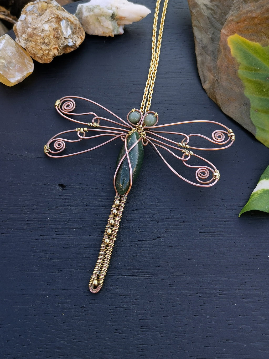 Aventurine Drangonfly Necklace