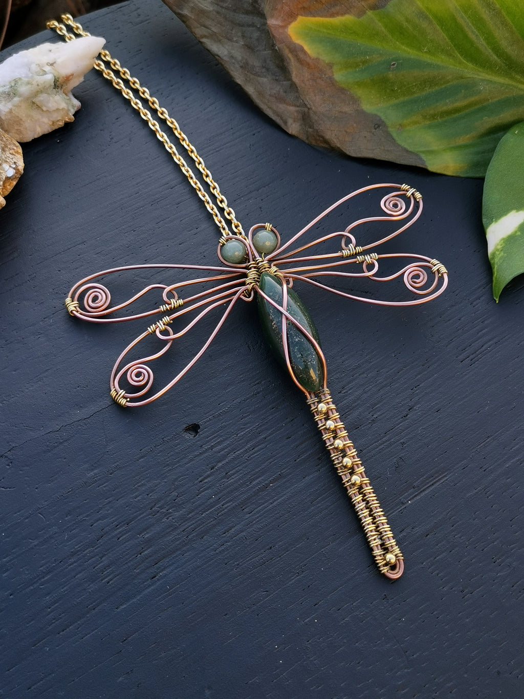 Aventurine Drangonfly Necklace