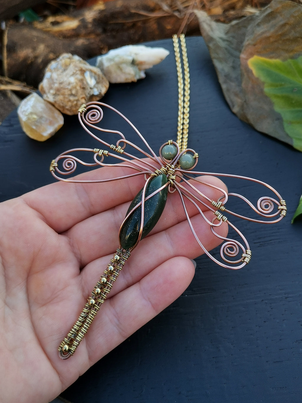 Aventurine Drangonfly Necklace