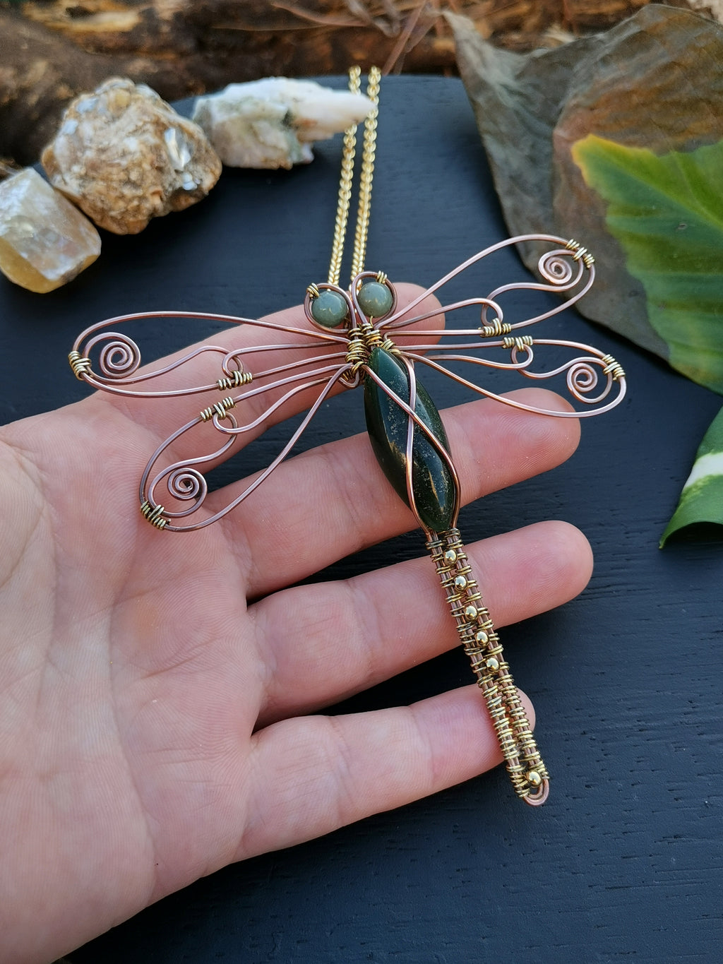 Aventurine Drangonfly Necklace