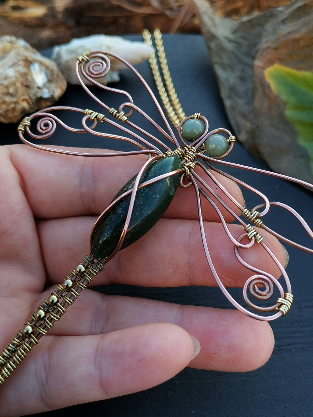 Aventurine Drangonfly Necklace