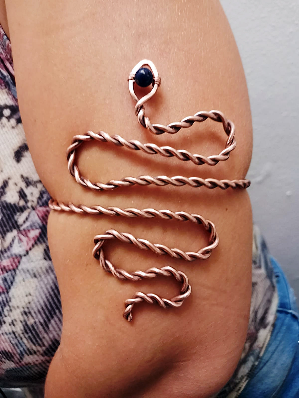 Snake Upper Arm Cuff Bracelet - Made to order