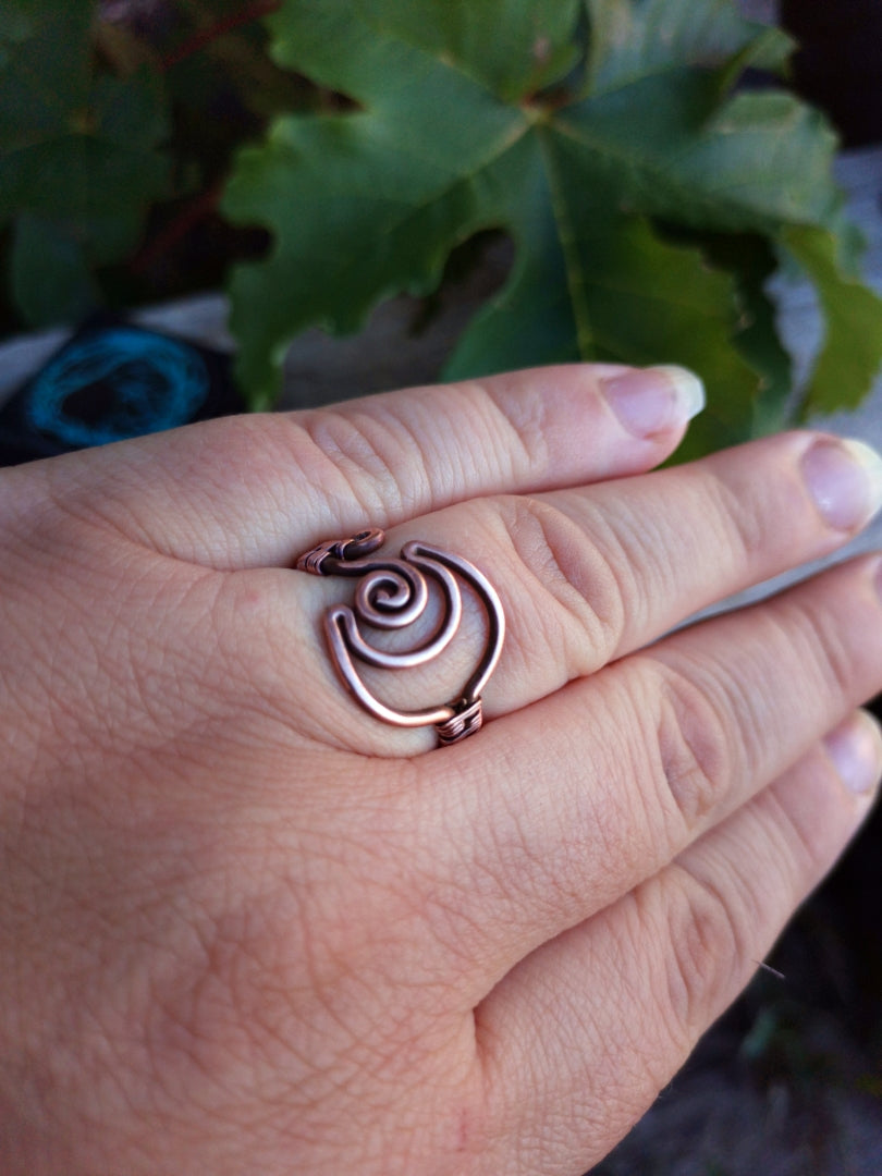 Crescent Moon Wire Wrapped Ring - Made to order