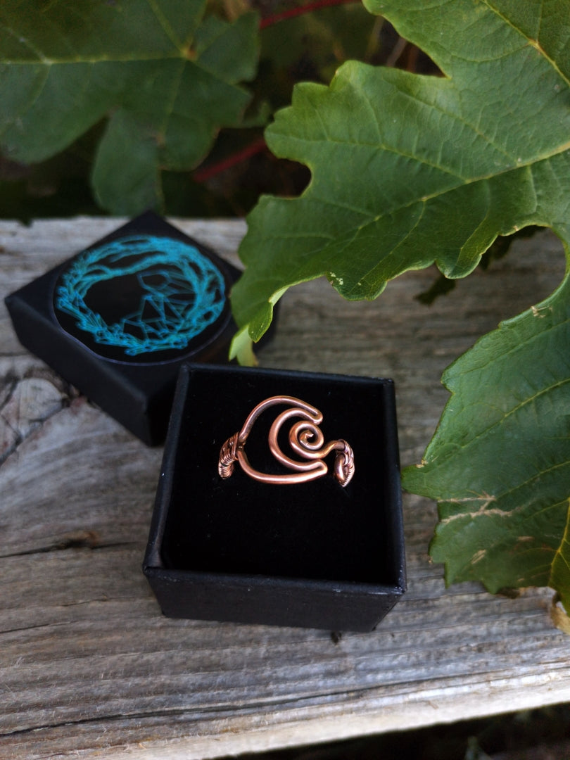 Crescent Moon Wire Wrapped Ring - Made to order