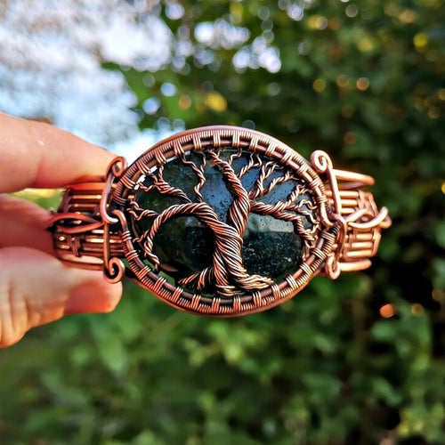 VARIOUS TREE OF LIFE CUFF BRACELETS - Made to order - Choose your stone image 0